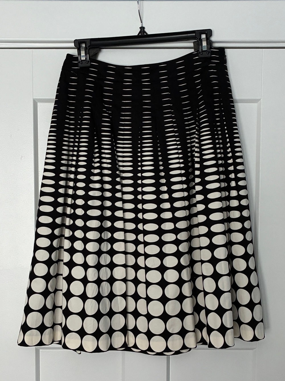 Talbots Black and White Gradient Dot Skater Skirt